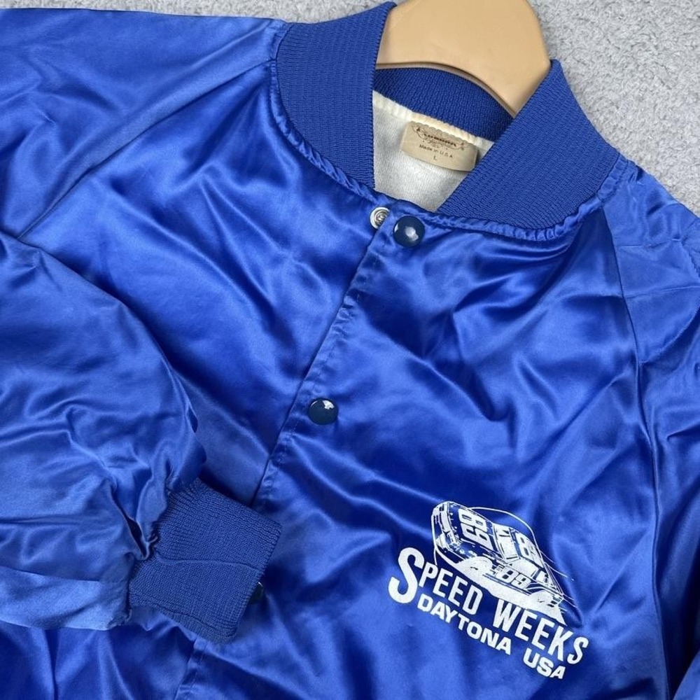 Vintage Daytona Speed Weeks Jacket Mens Large Blue NASCAR Racing Auburn USA‎